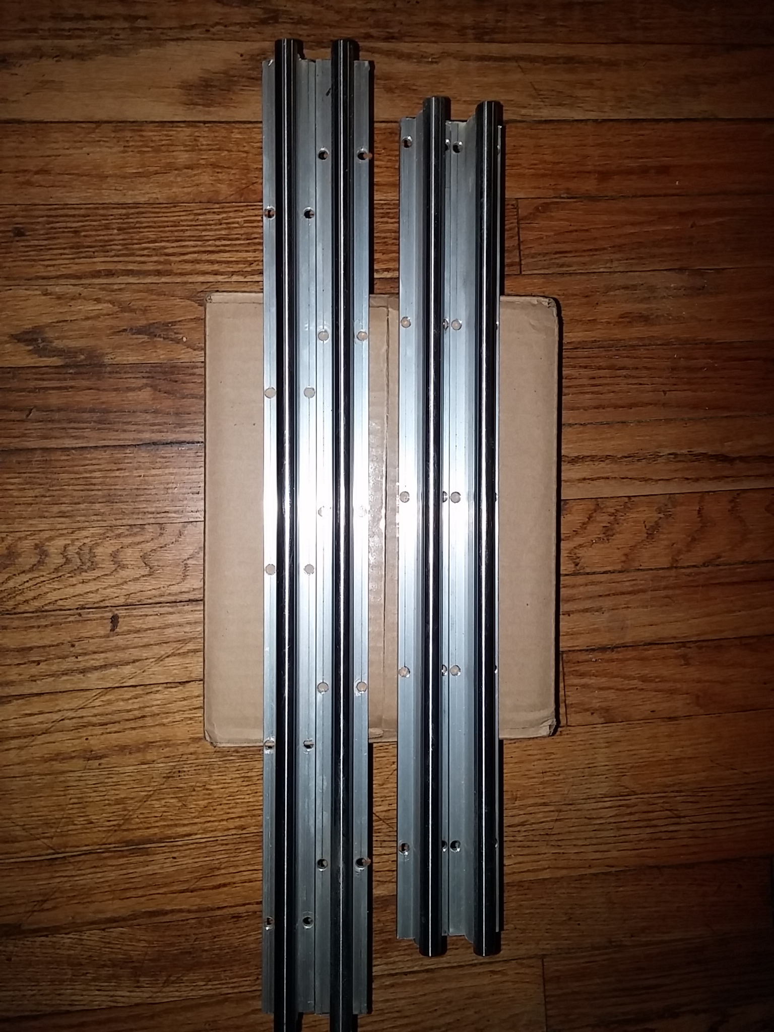Four Y-axis bearing mounts 3D printed